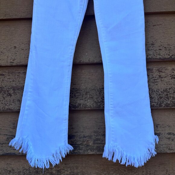 Just Black Denim White Frayed Hem Womens Jeans Size 25 Made In USA - Picture 5 of 13